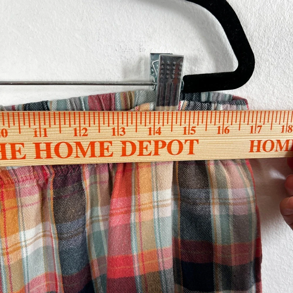 LL Bean Flannel Pajama Pants Orange Plaid Print Drawstring Womens‎ XL